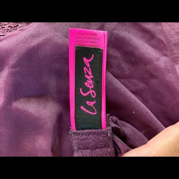 La  Senza Purple Lace Sheer Baby Doll Size Medium - Picture 4 of 12